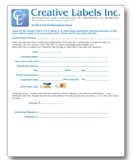 Creative Labels Credit Card Authorization Form